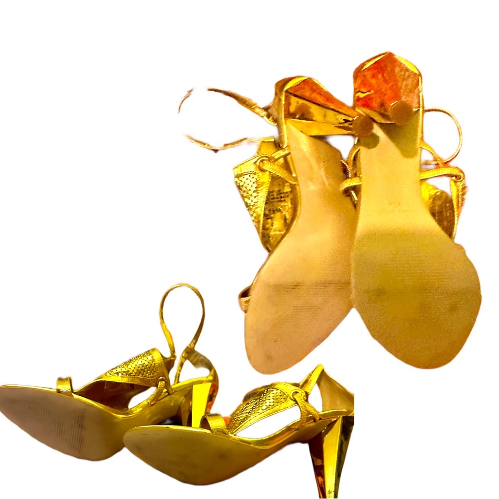 Nine West 5” gold goddess heels